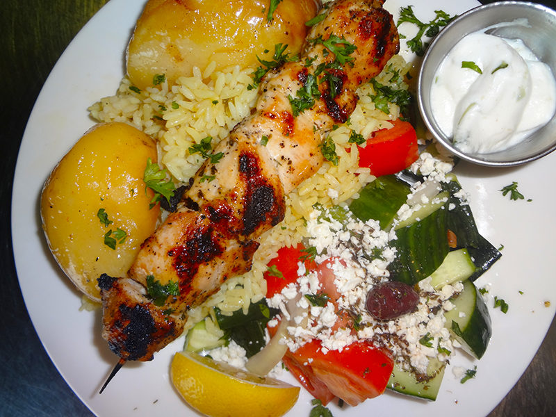 Chicken Souvlakia at Kisamos