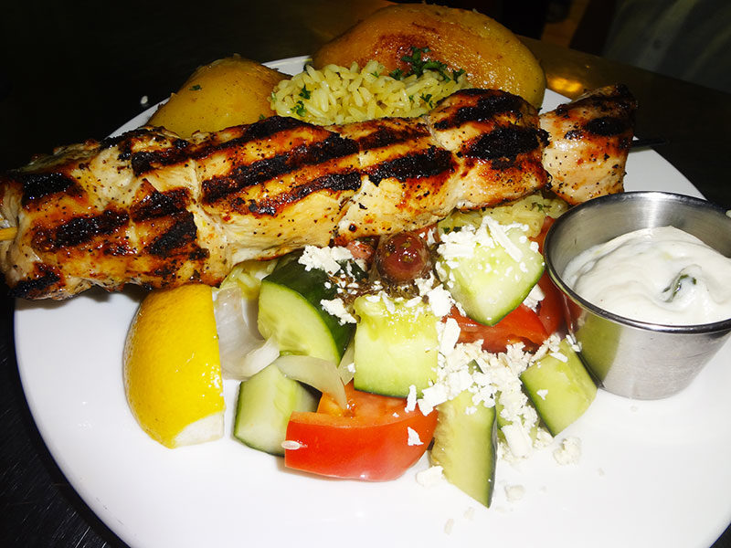 Chicken Souvlakia at Kisamos Greek Taverna