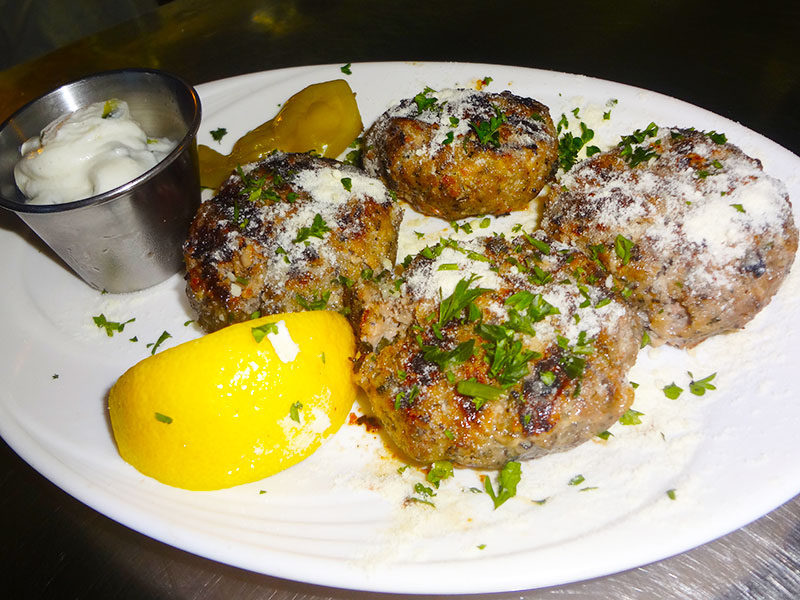 Keftethes - Greek Style Meatballs at Kisamos Taverna