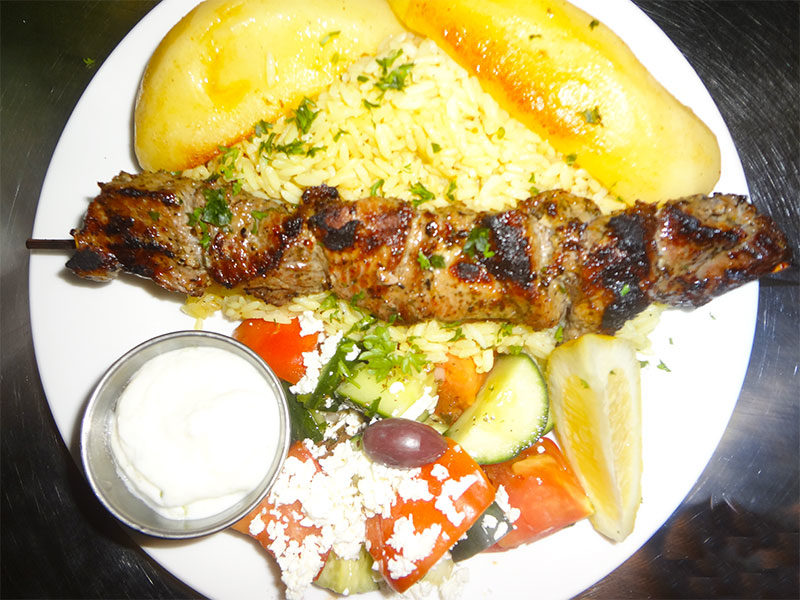 Lamb Souvlakia at Kisamos Greek Taverna