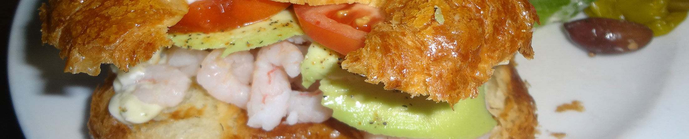 Shrimp and Avocado Croissant at Kisamos Taverna